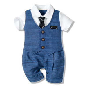 Summer Baby Gentleman Romper – Stylish Jumpsuit for Baby Boys