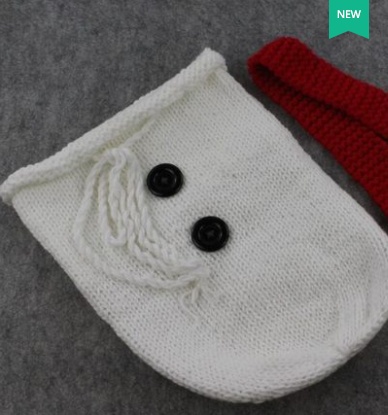 Cartoon Snowman Baby Bathrobe – Knitted Wool Photography Sleeping Bag Outfit for Newborns - Image 3