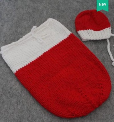 Cartoon Snowman Baby Bathrobe – Knitted Wool Photography Sleeping Bag Outfit for Newborns - Image 4