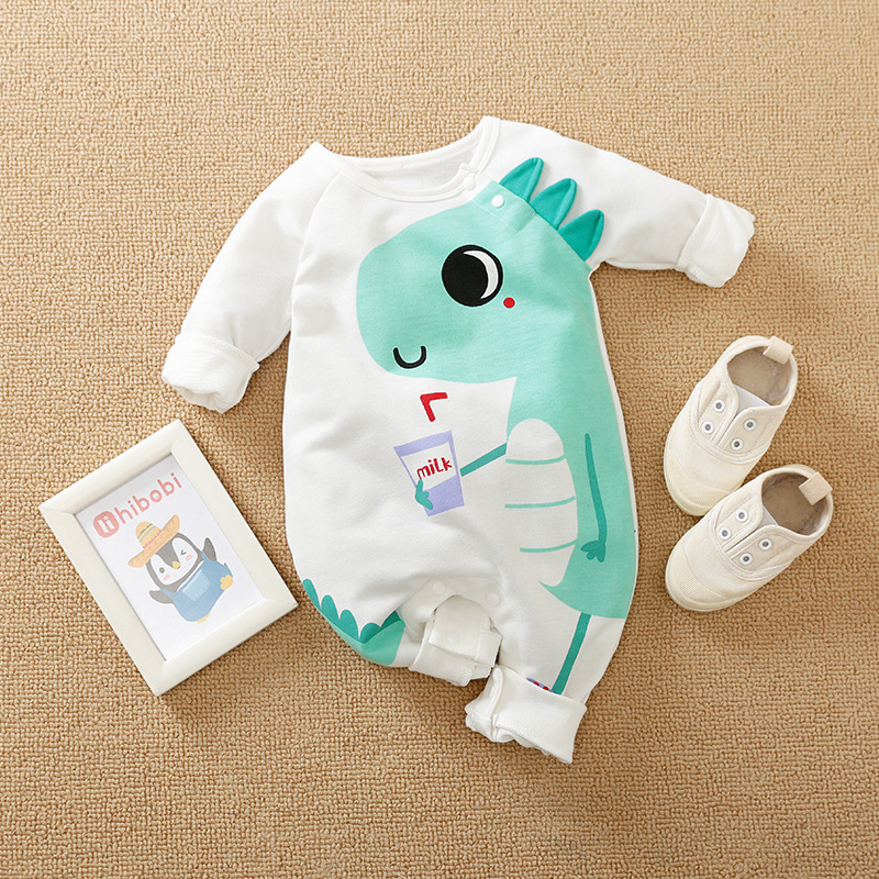 INS Baby Cartoon Onesie – Cotton Crawling Romper for Spring & Autumn (Unisex) - Image 3