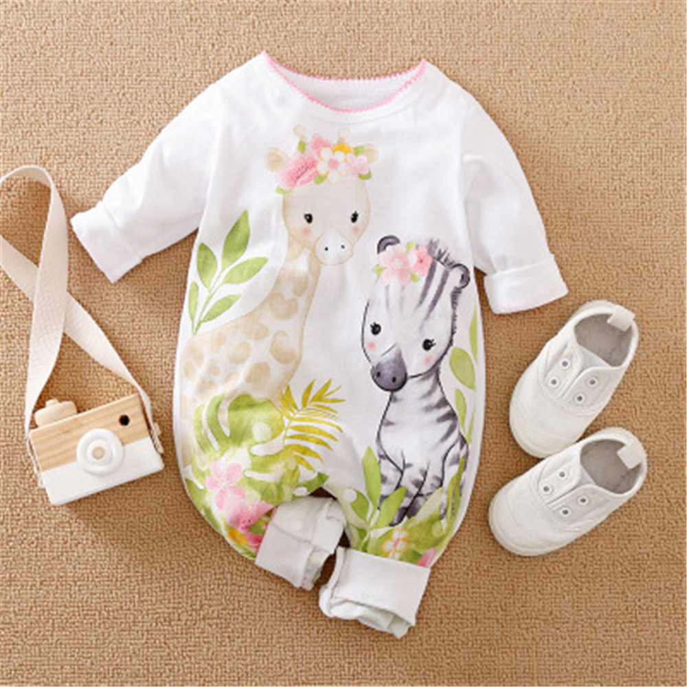 INS Baby Cartoon Onesie – Cotton Crawling Romper for Spring & Autumn (Unisex) - Image 2