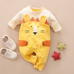 INS Baby Cartoon Onesie – Cotton Crawling Romper for Spring & Autumn (Unisex)