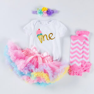 Baby Girl Birthday Dress Romper – Adorable Alphabet Party Outfit