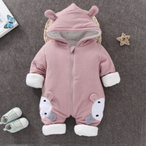 Baby Winter Snowsuit Romper – Warm Hooded Jumpsuit for Newborn Boys & Girls
